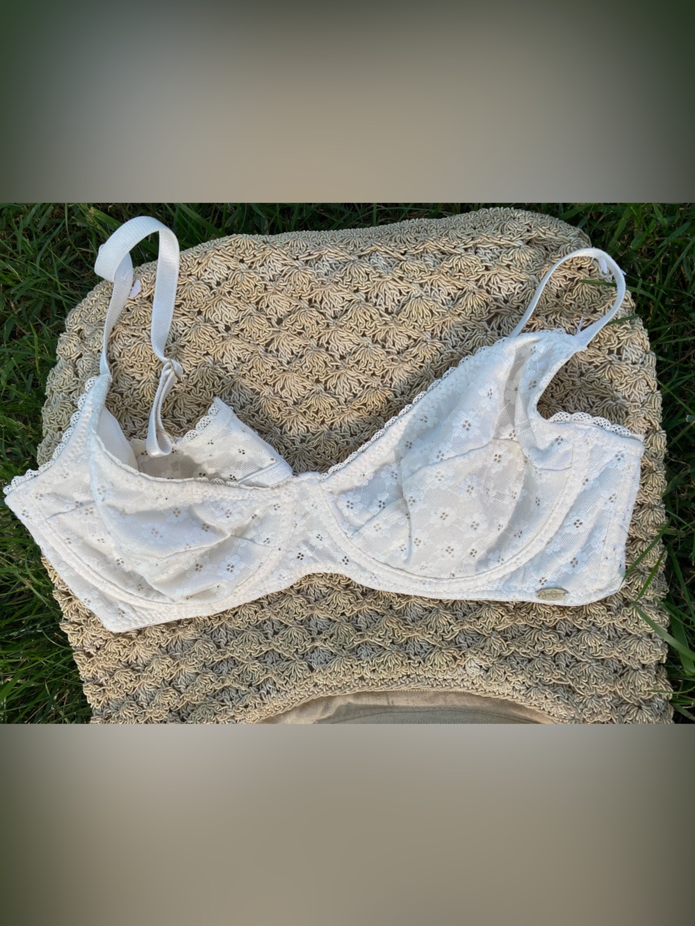Twee Coquette Bridal Jessica Simpson White Eyelet Underwire Bra